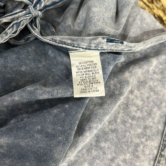 Umgee Blue Tie Dye 3/4 Sleeve Hi-Low Tunic Top Size S - Picture 6 of 8